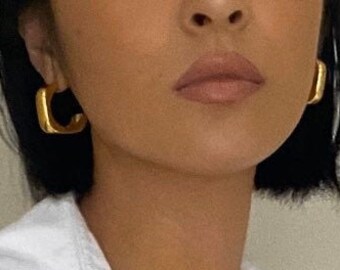 Chunky square earrings best sale