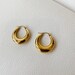 25mm 14k Gold Plated Hoop Earrings, Chunky Gold Hoops, Thick Gold Hoop Earrings, Vintage Hoop Earrings, Minimalist Earrings