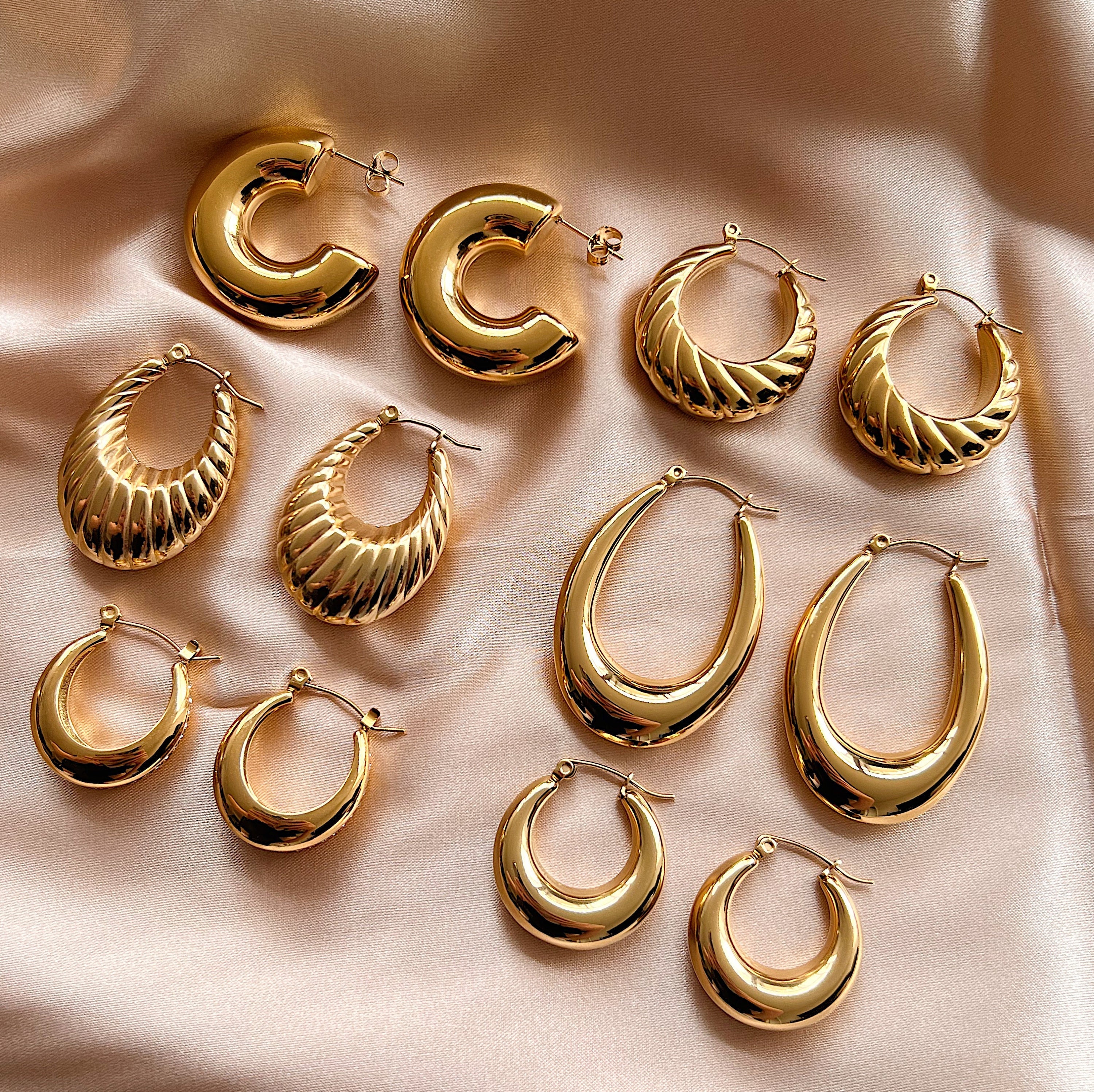 Stainless Steel Earrings Set Men 14k White Golden Plated - Temu