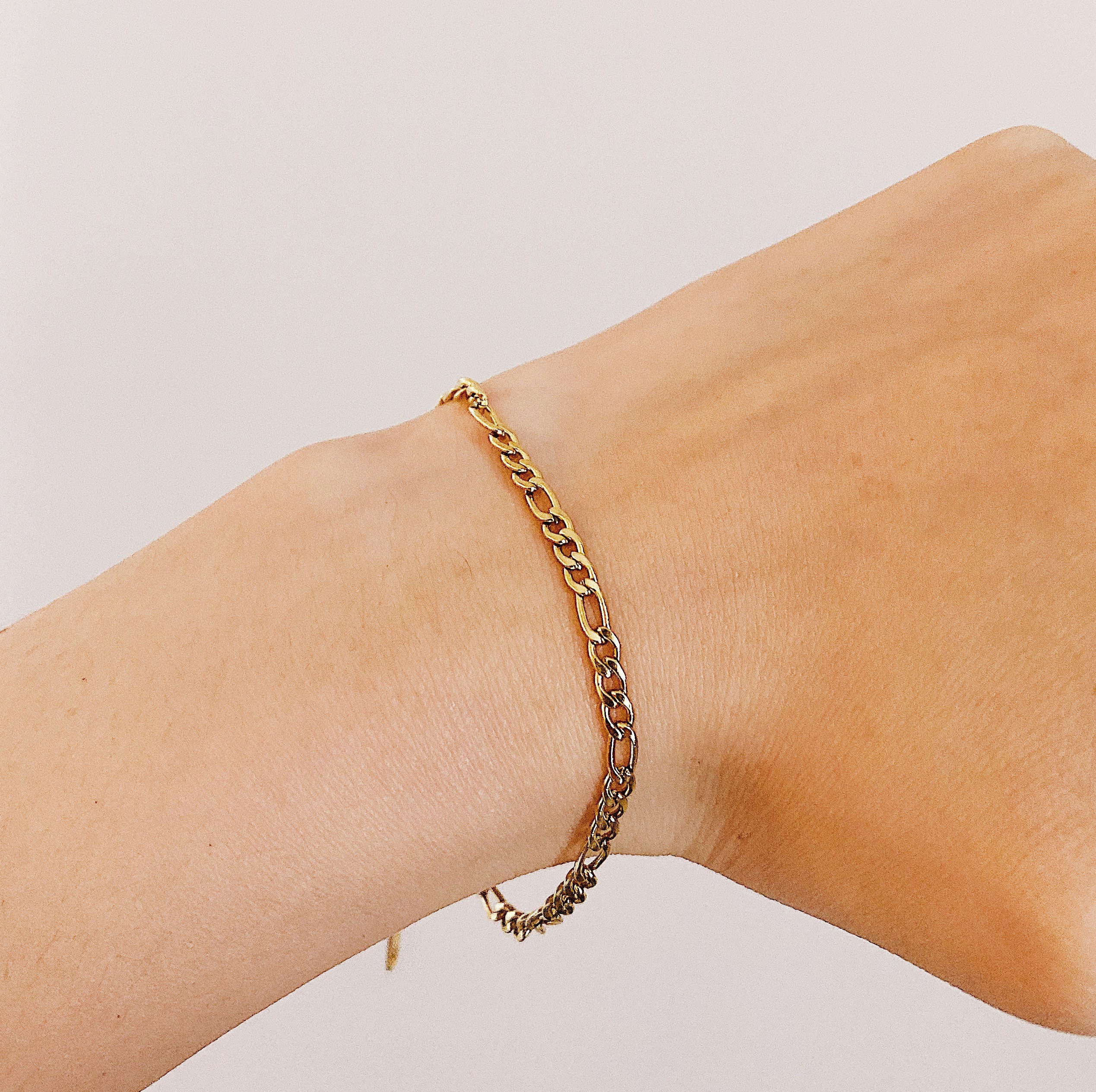 Gold Figaro Bracelet Gold Layering Bracelet Gold Chain Etsy