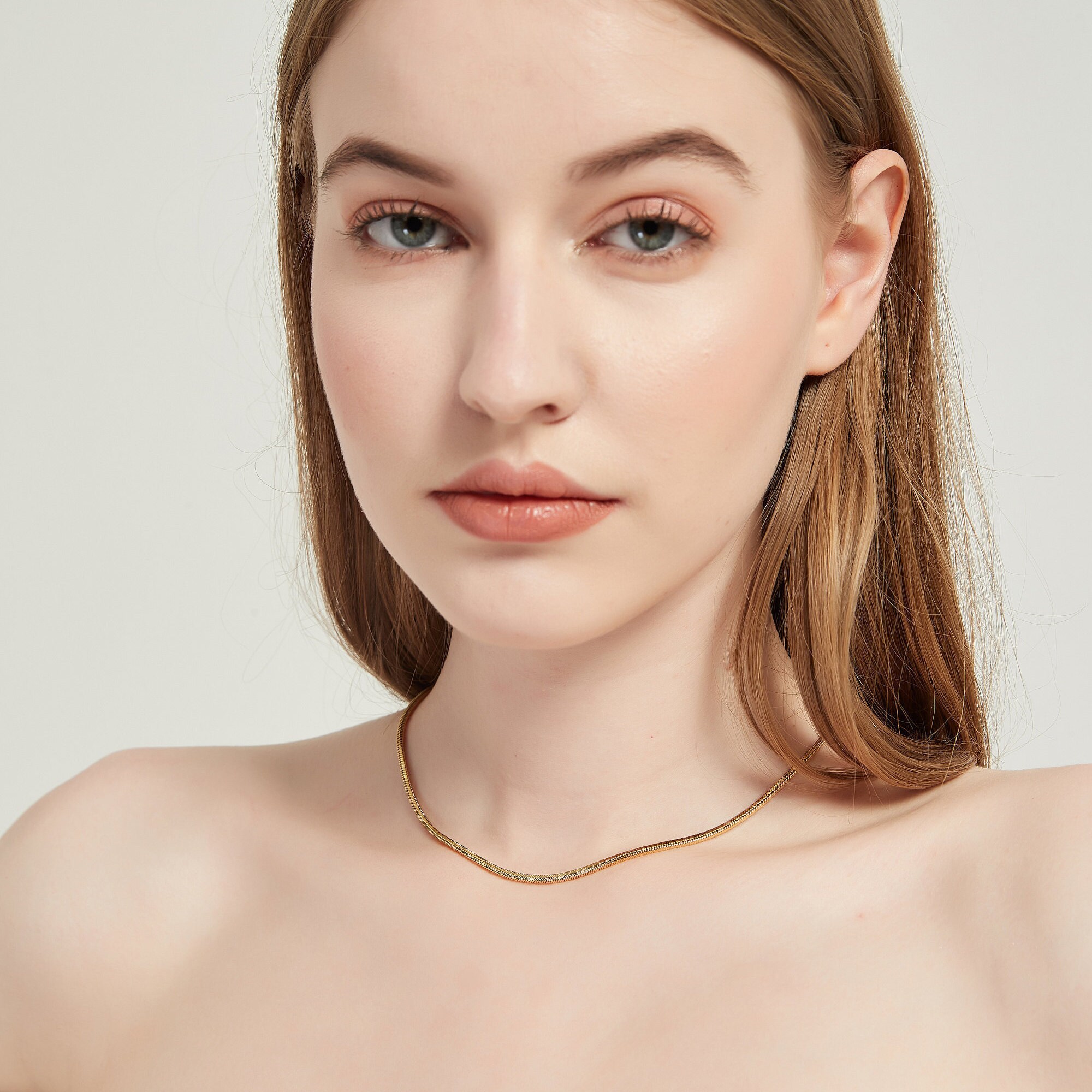 18K Gold Thin Snake Chain Dainty Necklace Snake Chain Etsy