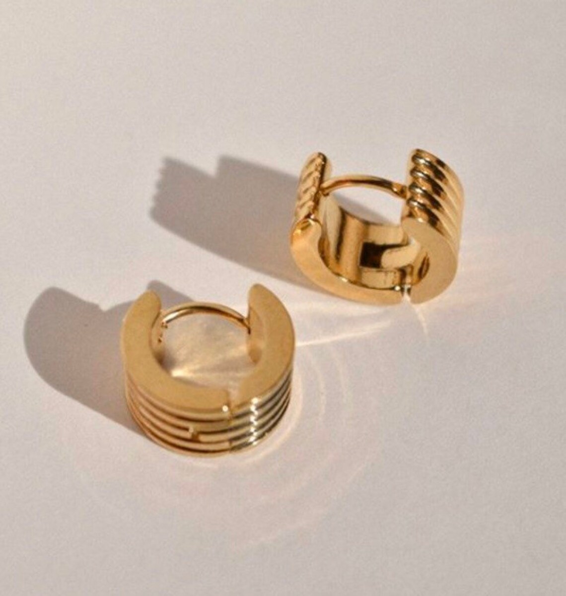 chunky gold huggie hoops