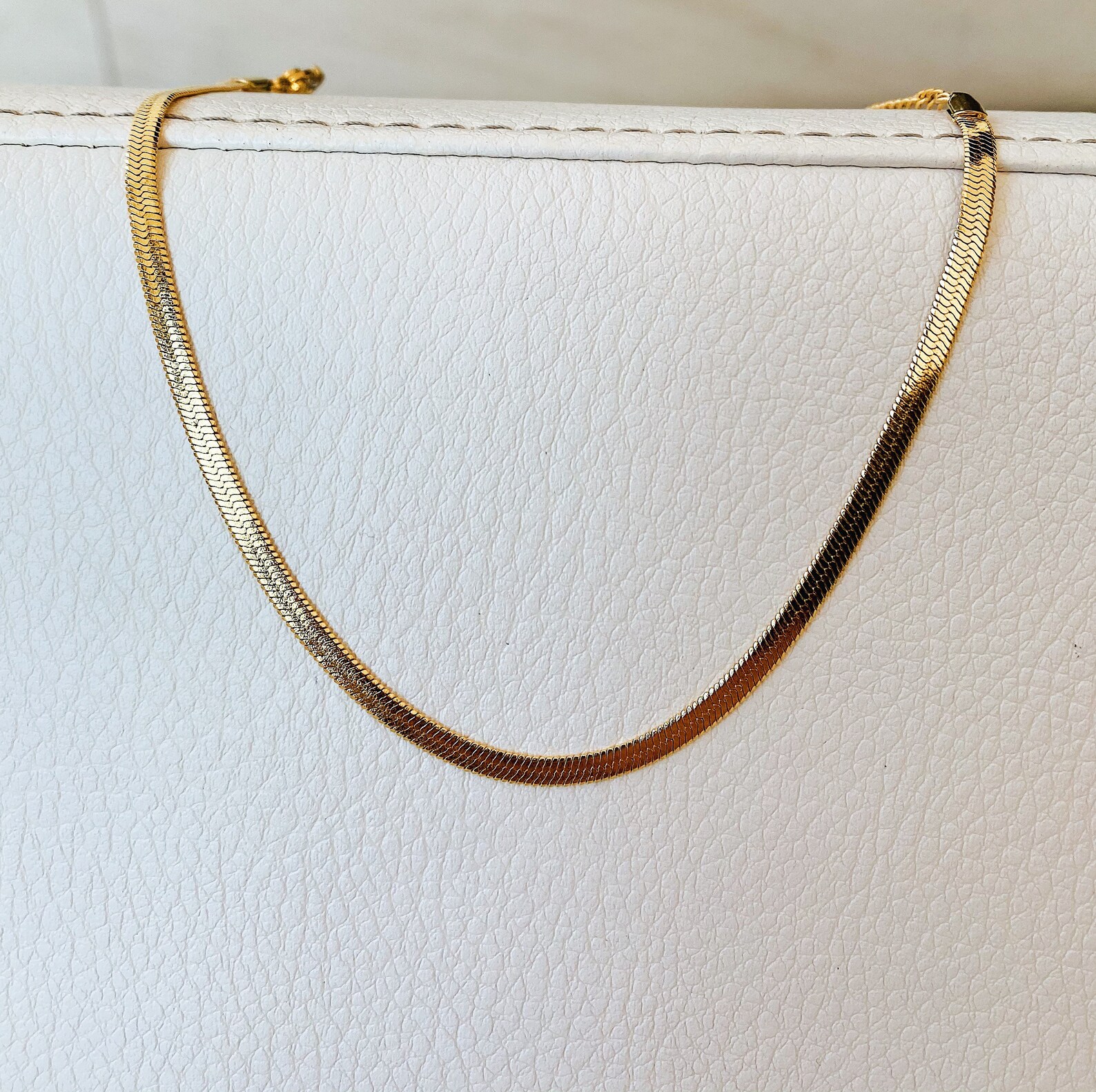 Gold Herringbone Anklet Dainty Gold Herringbone Anklet Etsy