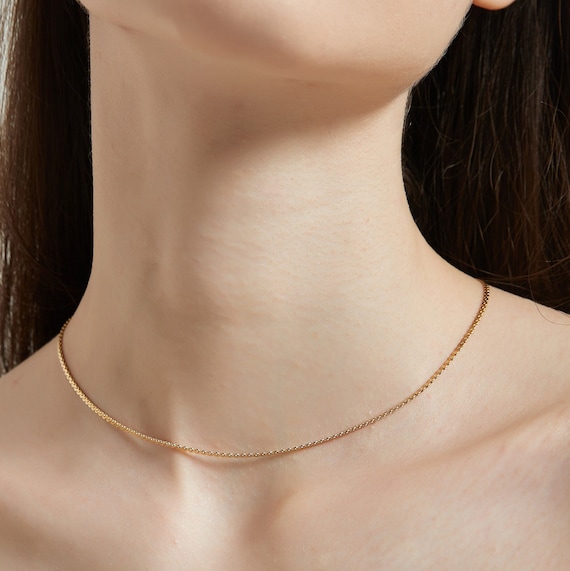Thin Gold Chain 18K, Delicate Gold Chain Necklace, Simple Gold Chain Necklace, Dainty Gold Chain, Minimalist Gold Chain
