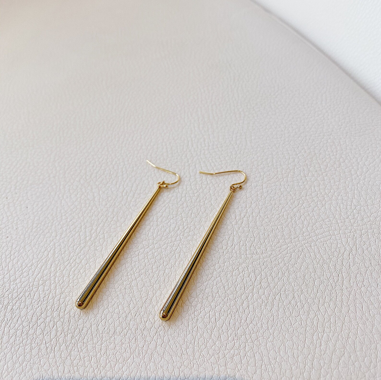 Simple Long Gold Earrings 60mm Gold Earrings Long Dangle | Etsy