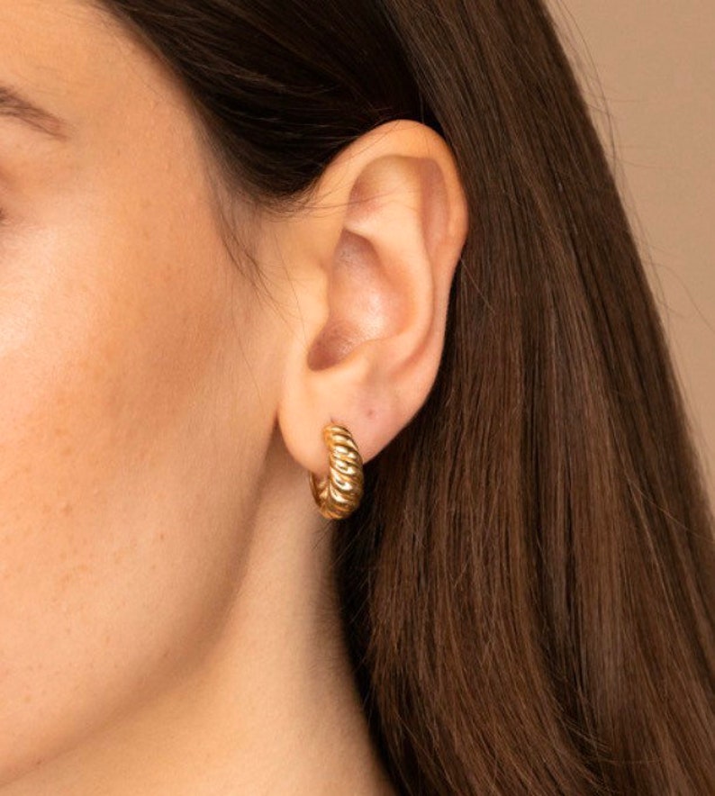 14k Gold Croissant Earrings