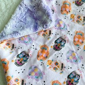 Sugar Skull Baby Blanket Newborn Sugar Skulls Girl Name Blanket Personalized Skull Baby Gift Day of the Dead Baby Swaddle CHOOSE COLOR Etsy Canada