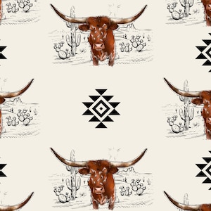 Minky Western Cowboy Baby Crib Blanket, Cotton Crib Sheet, Nursing Pillow Cover, Newborn Gift, Muslin Swaddle Boy, Cactus, Longhorn, Cowboy