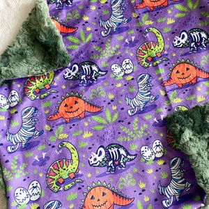 Halloween Baby Blanket Boy, Fall Crib Bedding, October Baby Gift, Dino Baby Boy Blanket, Swaddle Blanket, Newborn Gift, Crib Sheet, Changing