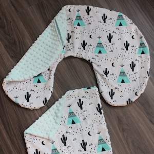 Minky Western Cactus Teepee Nursing Pillow Cover, Southwestern Desert Newborn Baby  Cover, Western Teepee Cactus Nursing Pillow Cover