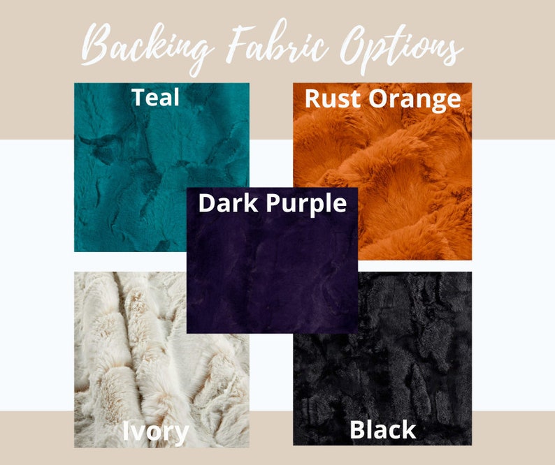 Pu&ograve; includere: Sei campioni di tessuto che mostrano diversi colori e trame. I colori sono verde acqua, arancione ruggine, viola scuro, avorio e nero.