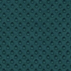 May include: Teal-colored fabric with a repeating pattern of raised, rounded dots. The dots are evenly spaced across the surface, creating a textured appearance. The fabric has a soft, velvety look.