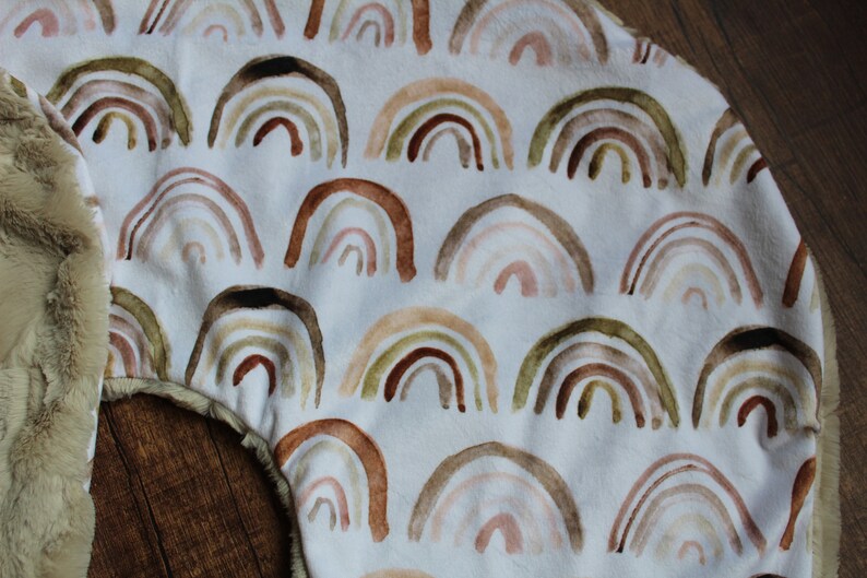 Minky Neutral Rainbow Baby Nursing Pillow Cover Nursing Etsy