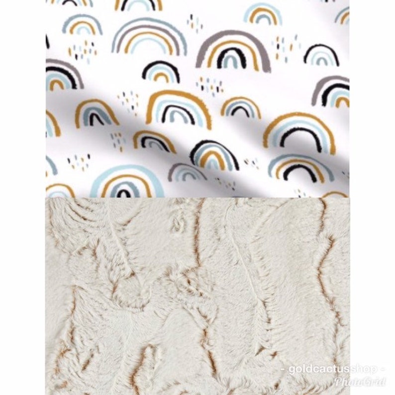 Minky Neutral Rainbow Throw Blanket Rainbow Crib Sheet Etsy