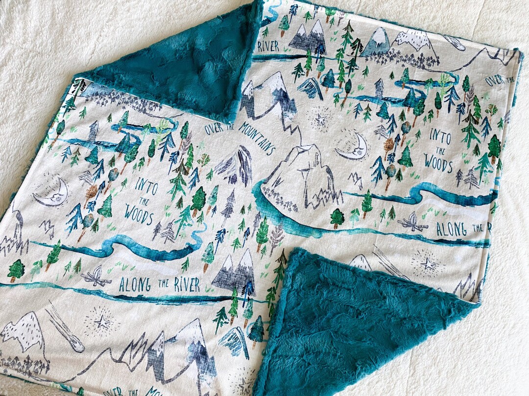 READY TO SHIP, Woodland Adventure Baby Crib Blanket, Forest Crib