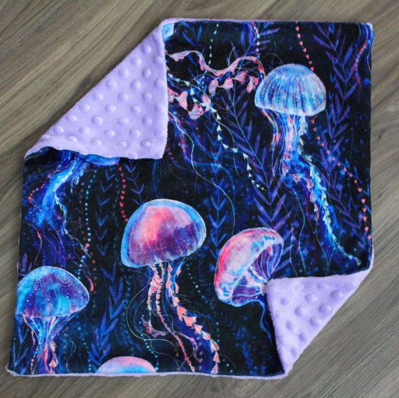 Minky Mermaid Baby Blanket Mermaid Crib Blanket Jellyfish Baby Etsy