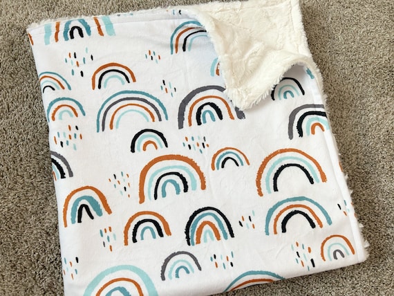 Neutral rainbow blanket sale