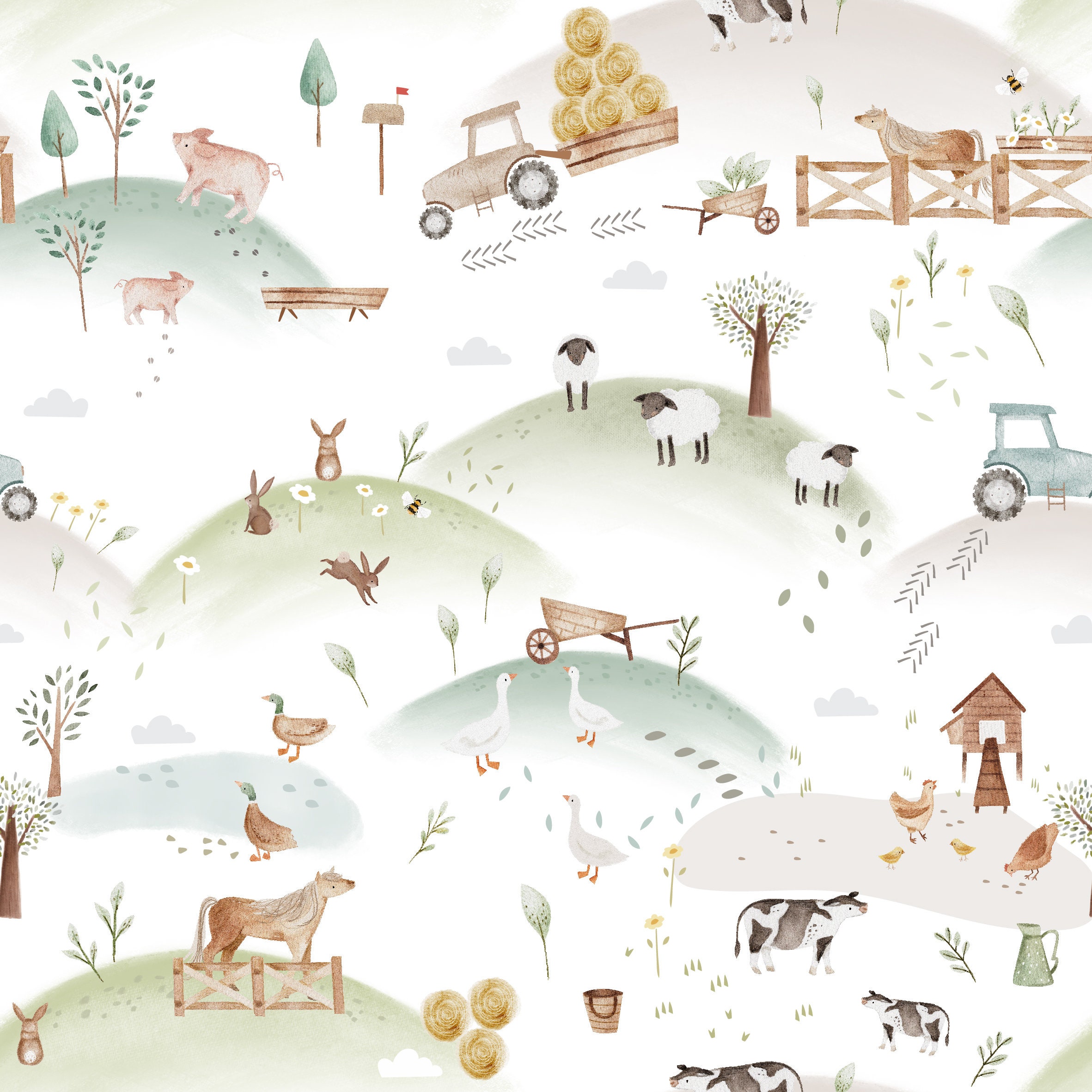 Neutral Farm Cow Baby Crib Blanket, Farm Nursing Pillow Cover, Newborn, Meadows Cover, Cow Crib Sheet, Farm Muslin Swaddle, Changing Pad