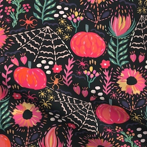Pink Pumpkin Blanket, Minky Halloween Blanket Girl, Fall Floral Pumpkin Throw Blanket, Floral Crib Bedding, Toddler Halloween Blanket, Gift image 1