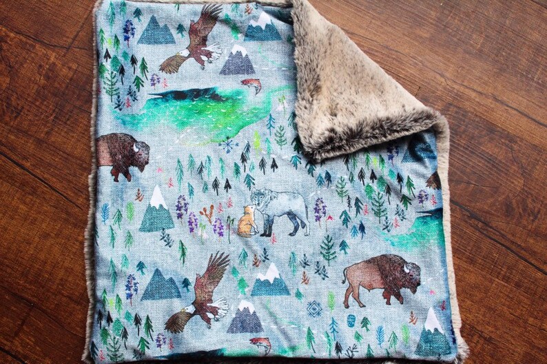 Buffalo Baby Blanket Mountain Crib Sheet Woodland Baby Etsy