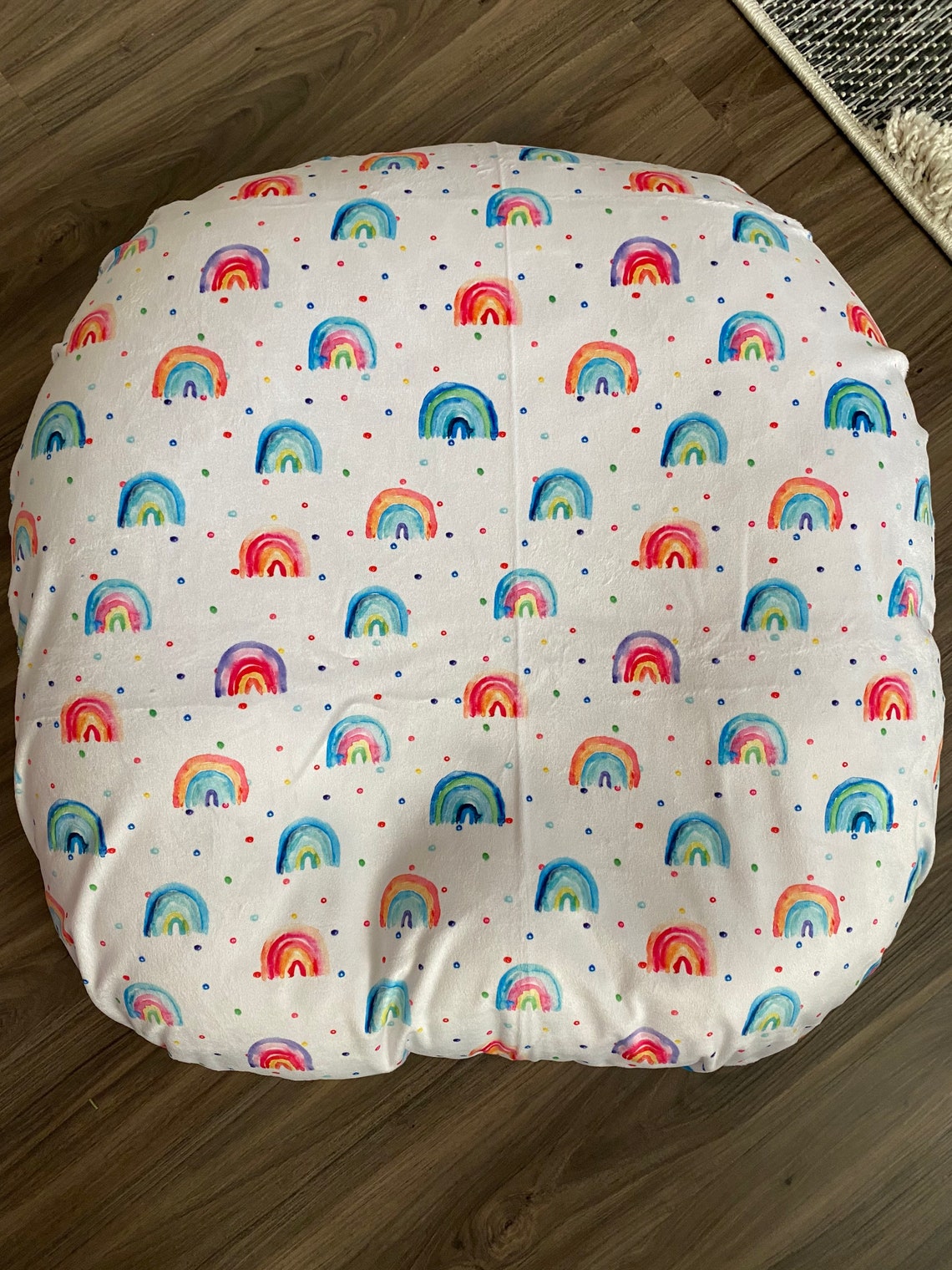 Minky Polka Dot Rainbow Nursing Pillow Cover Newborn Lounger Etsy