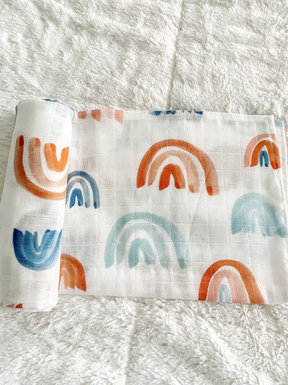 Watercolor Neutral Rainbow Muslin Swaddle Baby Blanket Rainbow Baby Swaddle Blanket Muslin Swaddle Neutral Baby Shower Gift Crib Etsy Canada
