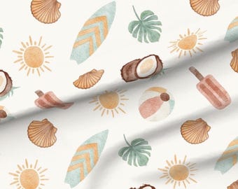 Soft Surfboard + Sun Baby Crib Blanket, Beach Ocean Nursery Bedding, Seashell Changing Pad Cover, Surf Swaddle, Nursing Pillow, Crib Sheet
