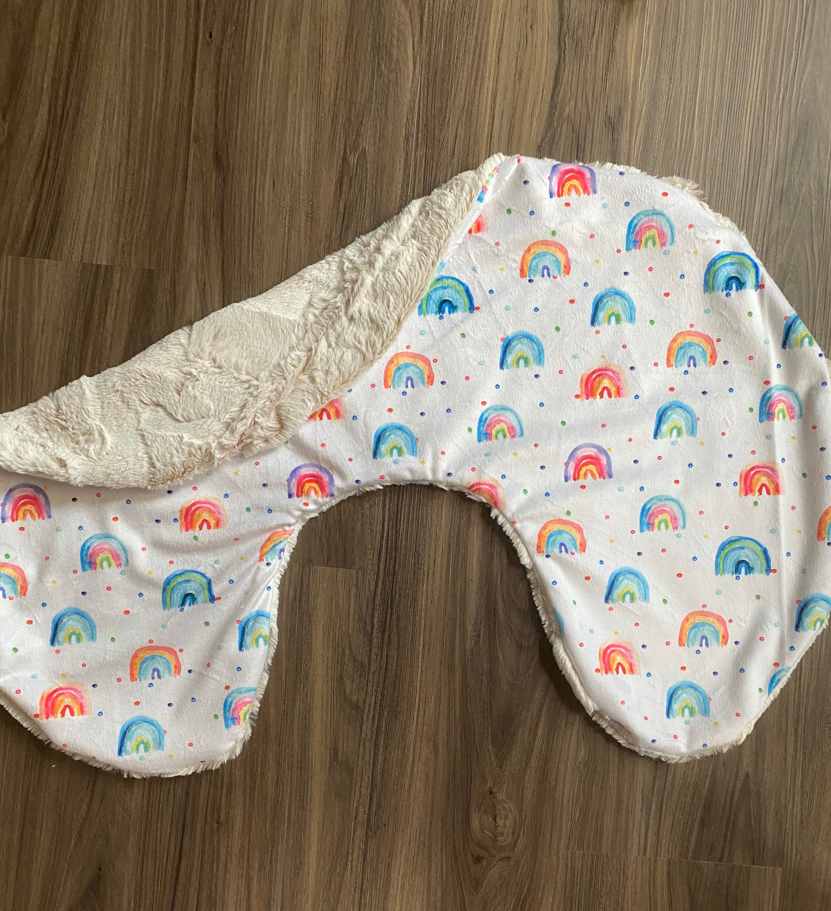 Minky Polka Dot Rainbow Nursing Pillow Cover Newborn Lounger Etsy
