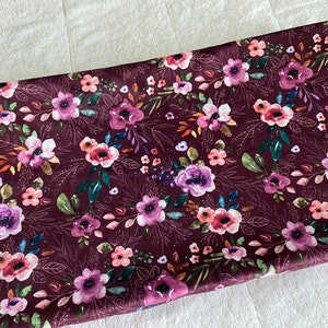 Nursing Pillow Cover Girl, or Changing Pad Cover, Minky Pastel Gothic Floral Crib Bedding, Boho Baby Girl Gift, Newborn Girl Gift