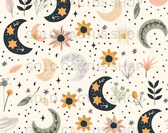 Mystic Floral & Moons Crib Bedding, Baby Brewing Blanket, Halloween Lovey, Girl Spooky Goth, Fall Baby Gift, Star, Crib Sheet, Witch Swaddle