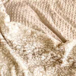 READY TO SHIP, Minky Neutral Leopard Baby Crib Blanket, Neutral Cheetah Lovey Blanket, Newborn Baby Shower Gift, Neutral Animal Print Lovey