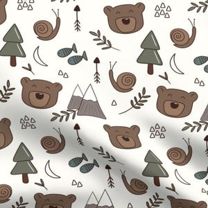 Woodland Night Sky Baby Blanket, Baby Bear Crib Bedding, Baby Snail, Adventure Blanket, Mountain Crib Sheet, Pine Tree Swaddle, Changing Pad