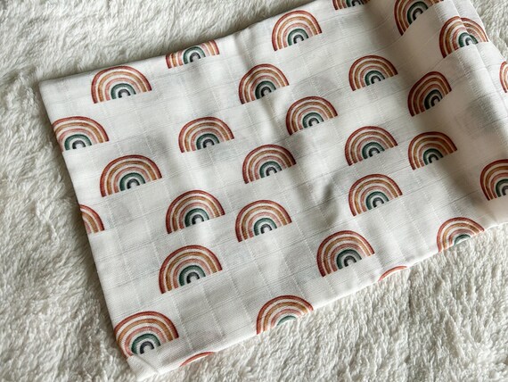 READY TO SHIP, Neutral Rainbows Swaddle, Watercolor Rainbow Baby