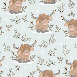 Highland Cow Baby Crib Bedding, Christmas Baby Highland Cow Swaddle, Farm Cow Baby Blanket, Muslin Swaddle, Christmas Baby Gift, Crib Sheet