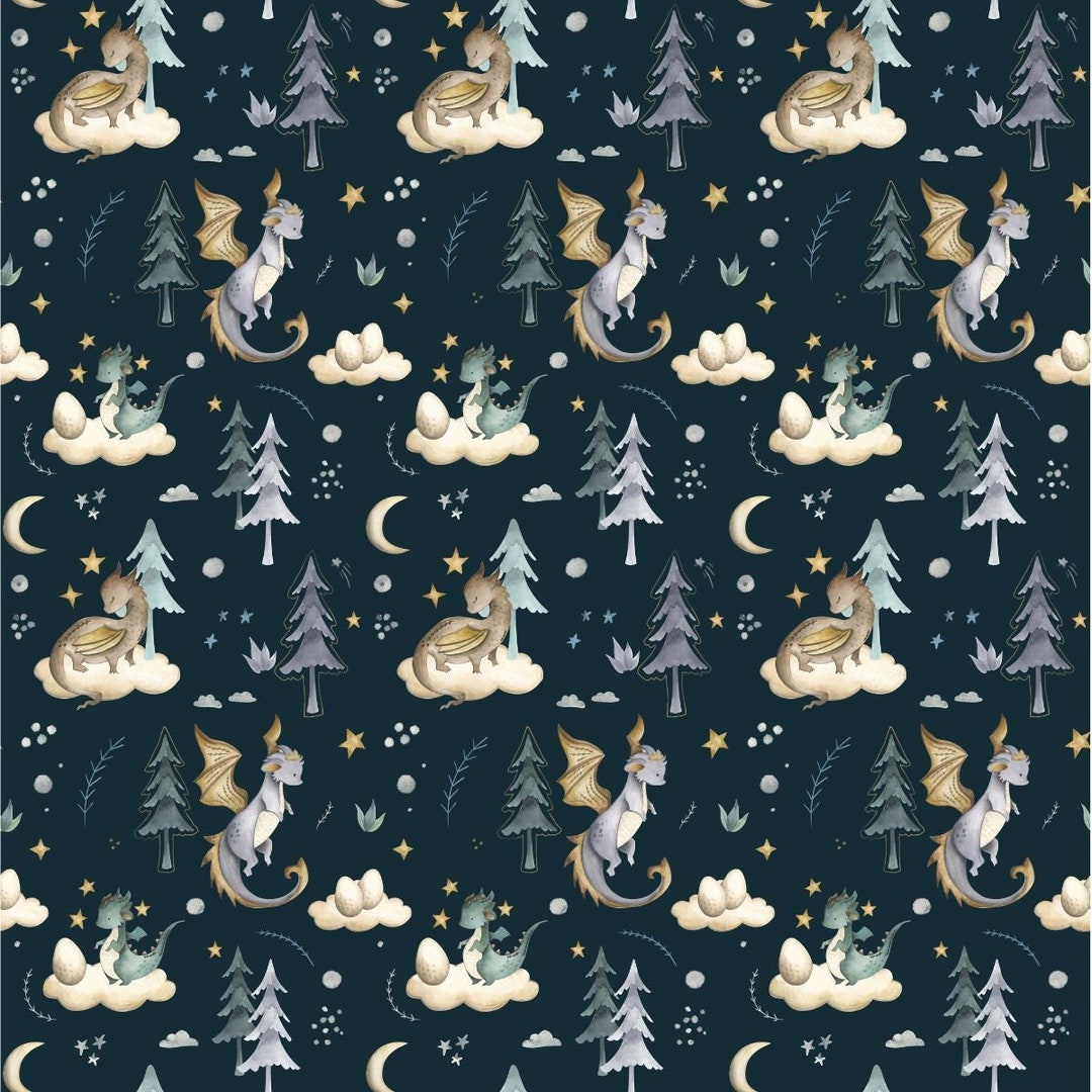 Minky Night Dragons Crib Blanket, Moon & Stars Crib Bedding, Nursing ...