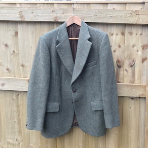 Green 1970s Burton Harris Tweed Blazer