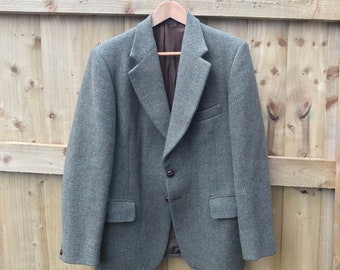 Green 1970s Burton Harris Tweed Blazer