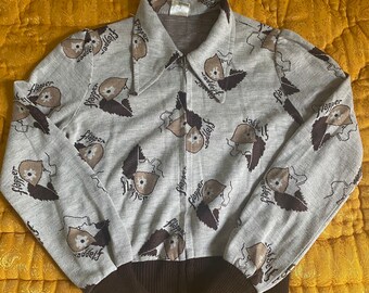 Incredible 1970s Flapper print zip jacket