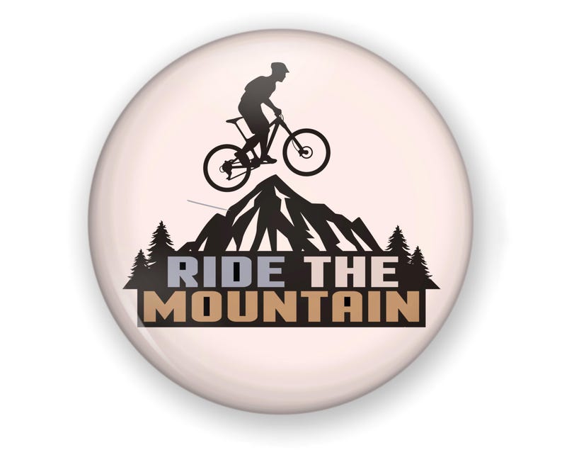 Mountain Bike Pin Back Button or Fridge Magnet (2.25” or 1.25”) - Etsy