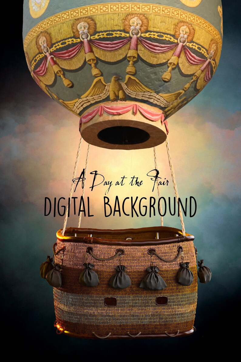 Digital Hot Air Background Hot Air Balloon Digital Backdrop Etsy