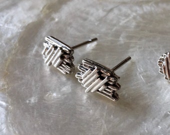 Handmade Recycled Sterling Silver Silver Post Earrings