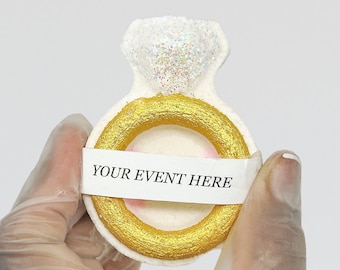 Custom Luxury Diamond Ring Bath Bomb for Bridal and Wedding Favors