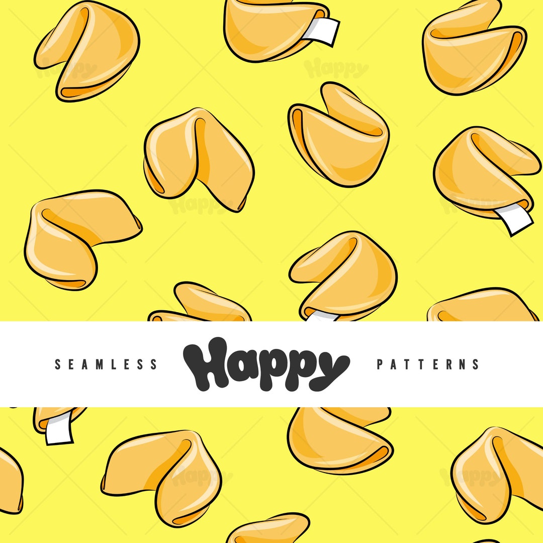 Fortune Cookies Toss Light Yellowseamless Digital File Etsy