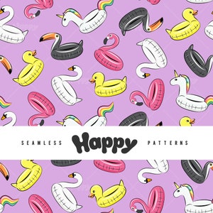All the Pool Floats - Purple(Seamless Digital File)