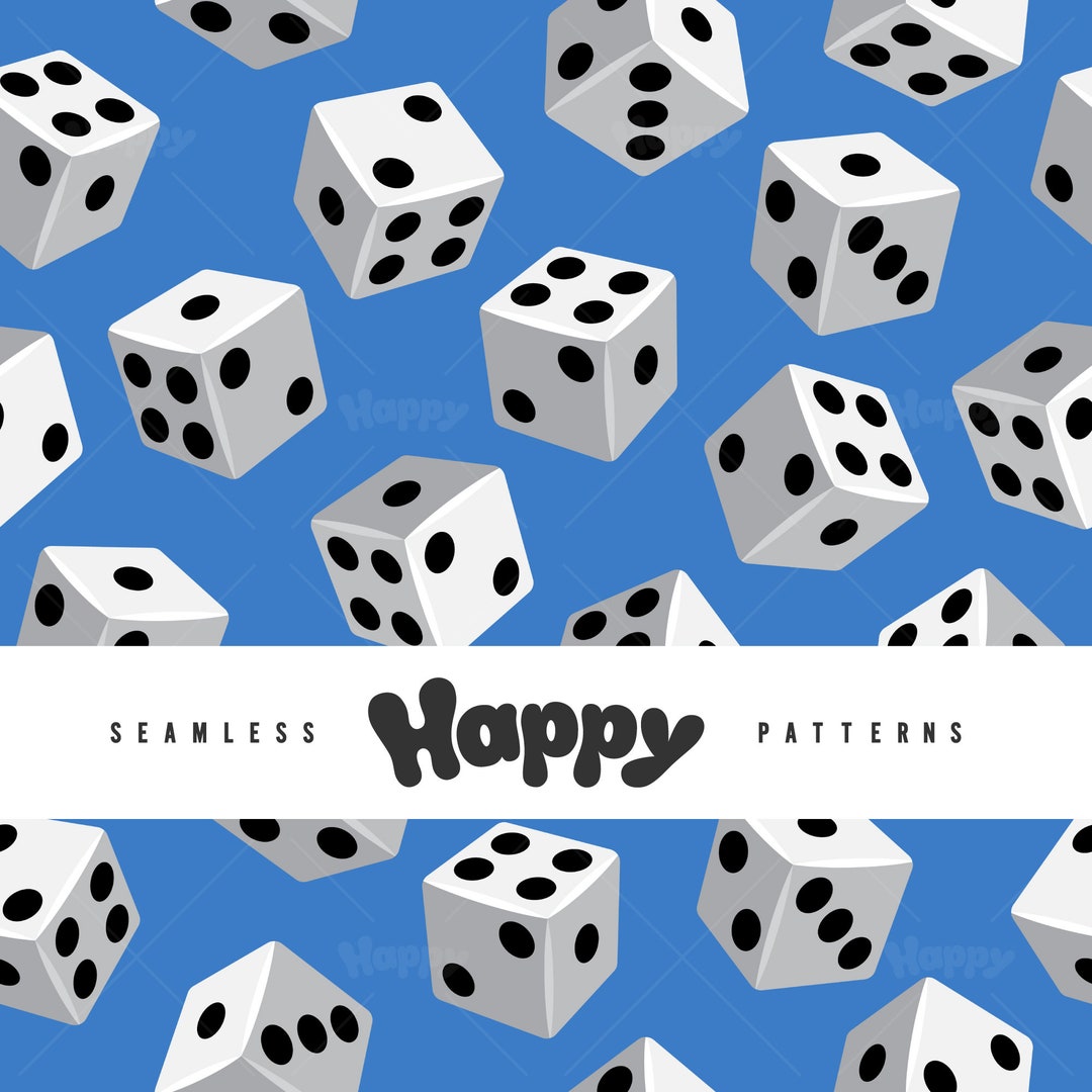 Dice Toss Blueseamless Digital File Etsy