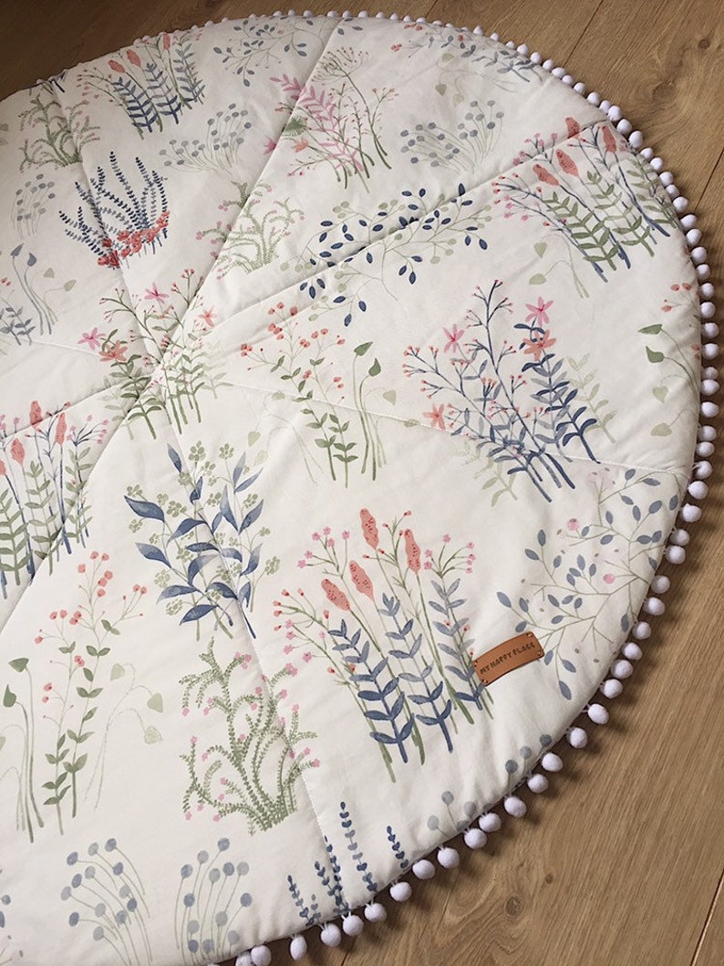 Baby play mat Baby shower gift Floral play mat Padded cotton Etsy