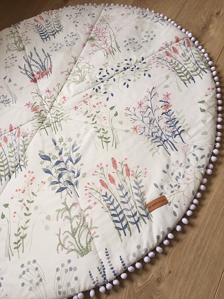 Baby play mat Baby shower gift Floral play mat Padded cotton Etsy