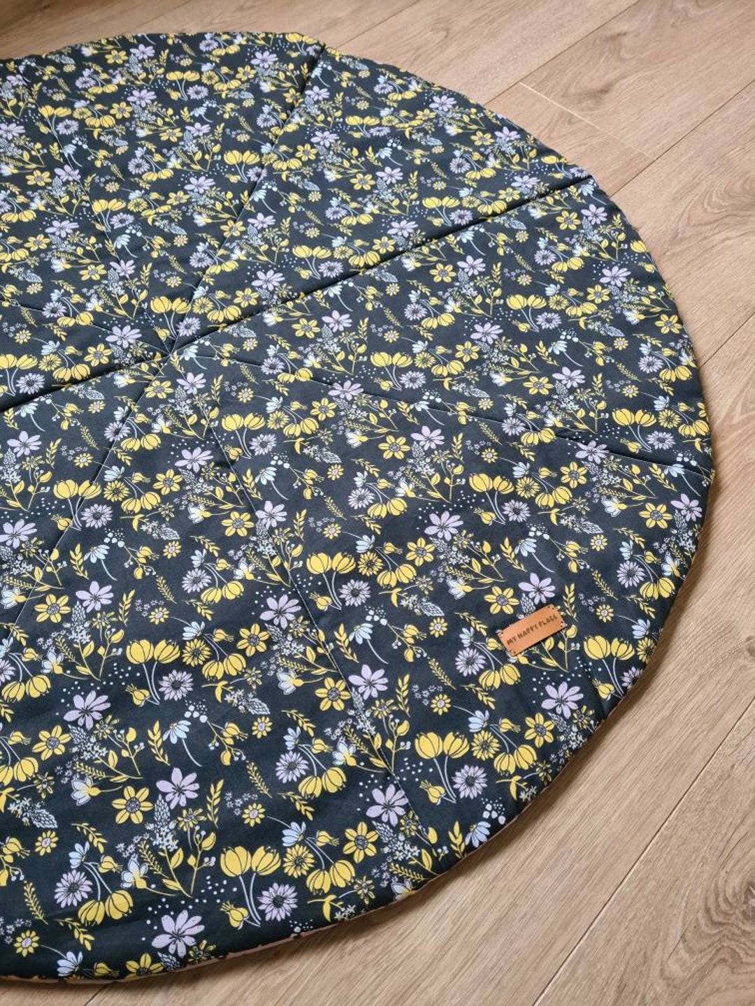 Baby Girl Play Mat Baby Shower Gift Floral Baby Play Mat Polka Etsy