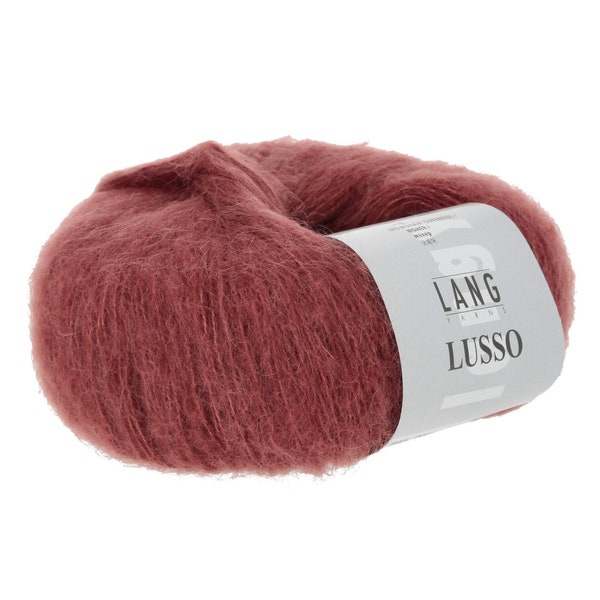 Lang Yarns Lusso: Merino extrafine, Silk, Camel (Baby), Mohair (Superkid) blend. 25 gram. Soft yarn. Premium quality yarn