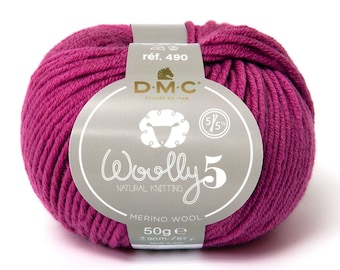 Australian merino yarn, superwash yarn, aran weight yarn, knitting yarn, crochet yar,  50 g ~ 80 m/87 yd, DMC Wolly 5 yarn for cosy projects